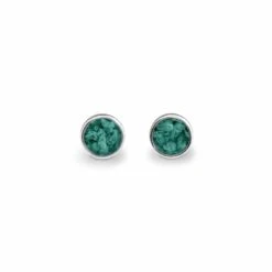 Classic Round Memorial Ashes Earrings -Inscripture EV E 202 Aqua Ashes Earrings Ashes Jewellery 1 1 1000x1000 1