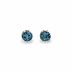 Classic Round Memorial Ashes Earrings -Inscripture EV E 202 Aqua Ashes Earrings Ashes Jewellery 3 1 1000x1000 1
