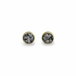 Classic Round Memorial Ashes Earrings -Inscripture EV E 202 Black Gold Ashes Earrings Ashes Jewellery 1000x1000 1
