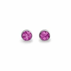Classic Round Memorial Ashes Earrings -Inscripture EV E 202 Pink Ashes Earrings Ashes Jewellery 1000x1000 1