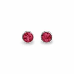 Classic Round Memorial Ashes Earrings -Inscripture EV E 202 Red Ashes Earrings Ashes Jewellery 1 1000x1000 1
