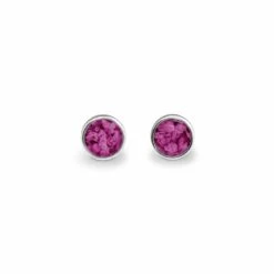Classic Round Memorial Ashes Earrings -Inscripture EV E 202 Violet Ashes Earrings Ashes Jewellery 1000x1000 1