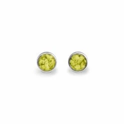 Classic Round Memorial Ashes Earrings -Inscripture EV E 202 Yellow Ashes Earrings Ashes Jewellery 1000x1000 1