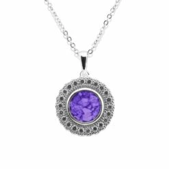 Petals Memorial Ashes Pendant -Inscripture EV P 102 Purple Ashes Necklace Ashes Jewellery 1000x1000 1