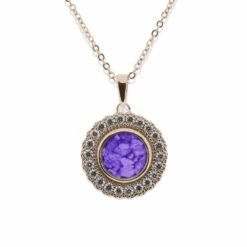 Petals Memorial Ashes Pendant -Inscripture EV P 102 Purple Rose Gold Ashes Necklace Ashes Jewellery 2 1000x1000 1