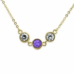 Ladies Three Of Us Memorial Ashes Necklace -Inscripture EV P 104 Purple Gold Ashes Necklace Ashes Jewellery 1 1000x1000 1