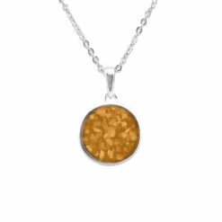 Classic Round Memorial Ashes Pendant -Inscripture EV P 105 Orange Ashes Necklace Ashes Jewellery 1000x1000 1