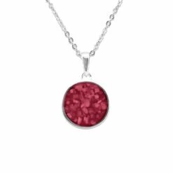 Classic Round Memorial Ashes Pendant -Inscripture EV P 105 Red Ashes Necklace Ashes Jewellery 1000x1000 1