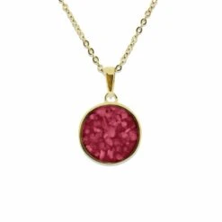 Classic Round Memorial Ashes Pendant -Inscripture EV P 105 Red Gold Ashes Necklace Ashes Jewellery 1000x1000 1