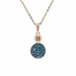 Delicate Drop Memorial Ashes Pendant -Inscripture EV P 106 Blue Rose Gold Ashes Necklace Ashes Jewellery 1000x1000 1