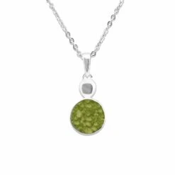 Delicate Drop Memorial Ashes Pendant -Inscripture EV P 106 Green Ashes Necklace Ashes Jewellery 1000x1000 1