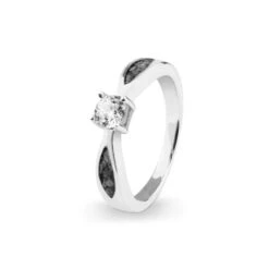 Solitaire Memorial Ashes Ring -Inscripture EV R 313 Black Solitaire Ashes Ring Ashes Jewellery 1000x1000 1