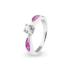 Solitaire Memorial Ashes Ring -Inscripture EV R 313 Pink Solitaire Ashes Ring Ashes Jewellery 1000x1000 1