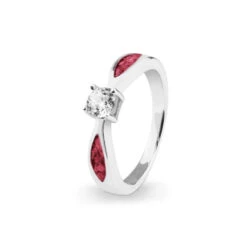 Solitaire Memorial Ashes Ring -Inscripture EV R 313 Red Solitaire Ashes Ring Ashes Jewellery 1000x1000 1