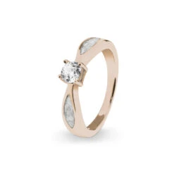 Solitaire Memorial Ashes Ring -Inscripture EV R 313 White Rose Gold Solitaire Ashes Ring Ashes Jewellery 1000x1000 1