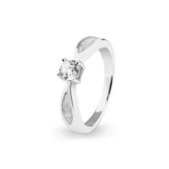 Solitaire Memorial Ashes Ring -Inscripture EV R 313 White Solitaire Ashes Ring Ashes Jewellery 1000x1000 1