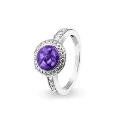 Radiance Memorial Ashes Ring -Inscripture EV R 319 Purple Ashes Ring Ashes Into Jewellery 1000x1000 1