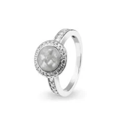 Radiance Memorial Ashes Ring -Inscripture EV R 319 White Ashes Ring Ashes Into Jewellery 1000x1000 1