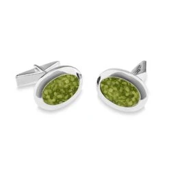 Mens Oval Memorial Ashes Cufflinks -Inscripture EW CL 602 Green Ashes Cufflinks Ashes Jewellery 1000x1000 1