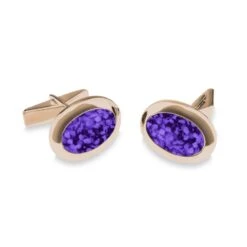Mens Oval Memorial Ashes Cufflinks -Inscripture EW CL 602 Purple Rose Gold Ashes Cufflinks Ashes Jewellery 1000x1000 1