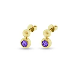 Rondure Drop Memorial Ashes Earrings -Inscripture EW E 207 2 YG PURPLE Gold Ashes Earrings Ashes Jewellery 1000x1000 1