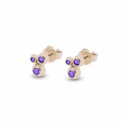 Rondure Array Triple Memorial Ashes Earrings -Inscripture EW E 208 2 RG PURPLE Rose Gold Ashes Earrings Ashes Jewellery 1000x1000 1