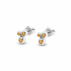 Rondure Array Triple Memorial Ashes Earrings -Inscripture EW E 208 2 SSWG ORNAGE Ashes Earrings Ashes Jewellery 1000x1000 1