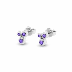 Rondure Array Triple Memorial Ashes Earrings -Inscripture EW E 208 2 SSWG PURPLE Ashes Earrings Ashes Jewellery 1000x1000 1