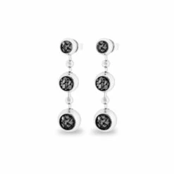 Ladies Rondure Array Triple Drop Memorial Ashes Earrings -Inscripture EW E 209 2 SSWG BLACK Ashes Earrings Ashes Earrings 1000x1000 1