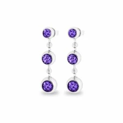 Ladies Rondure Array Triple Drop Memorial Ashes Earrings