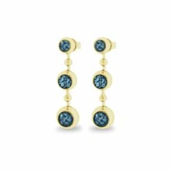 Ladies Rondure Array Triple Drop Memorial Ashes Earrings -Inscripture EW E 209 2 YG BLUE Gold Ashes Earrings Ashes Earrings 1000x1000 1