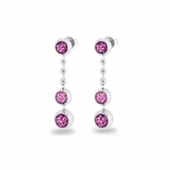 Rondure Triple Spaced Drop Memorial Ashes Earrings -Inscripture EW E 210 2 SSWG PINK Ashes Earrings Ashes Jewellery 1000x1000 1