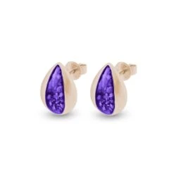 Rondure Teardrop Memorial Ashes Earrings 29 Rondure Teardrop Memorial Ashes Earrings -Inscripture EW E 211 2 RG PURPLE Rose Gold Ashes Earrings Ashes Jewellery 1000x1000 1