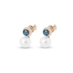 Rondure Pearl Memorial Ashes Earrings -Inscripture EW E 212 2 RG BLUE Rose Gold Ashes Earrings Ashes Jewellery 1000x1000 1