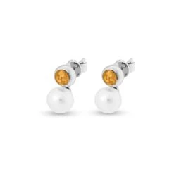 Rondure Pearl Memorial Ashes Earrings -Inscripture EW E 212 2 SSWG ORANGE Ashes Earrings Ashes Jewellery 1000x1000 1