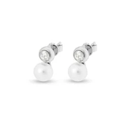 Rondure Pearl Memorial Ashes Earrings -Inscripture EW E 212 2 SSWG WHITE Ashes Earrings Ashes Jewellery 1000x1000 1