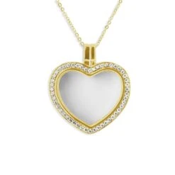 Large Heart Glass Locket Sterling Silver Cremation Ashes Locket -Inscripture EW GL 903 Gold Large Heart Glass Locket Ashes Locket Ashes Jewellery 1000x1000 1