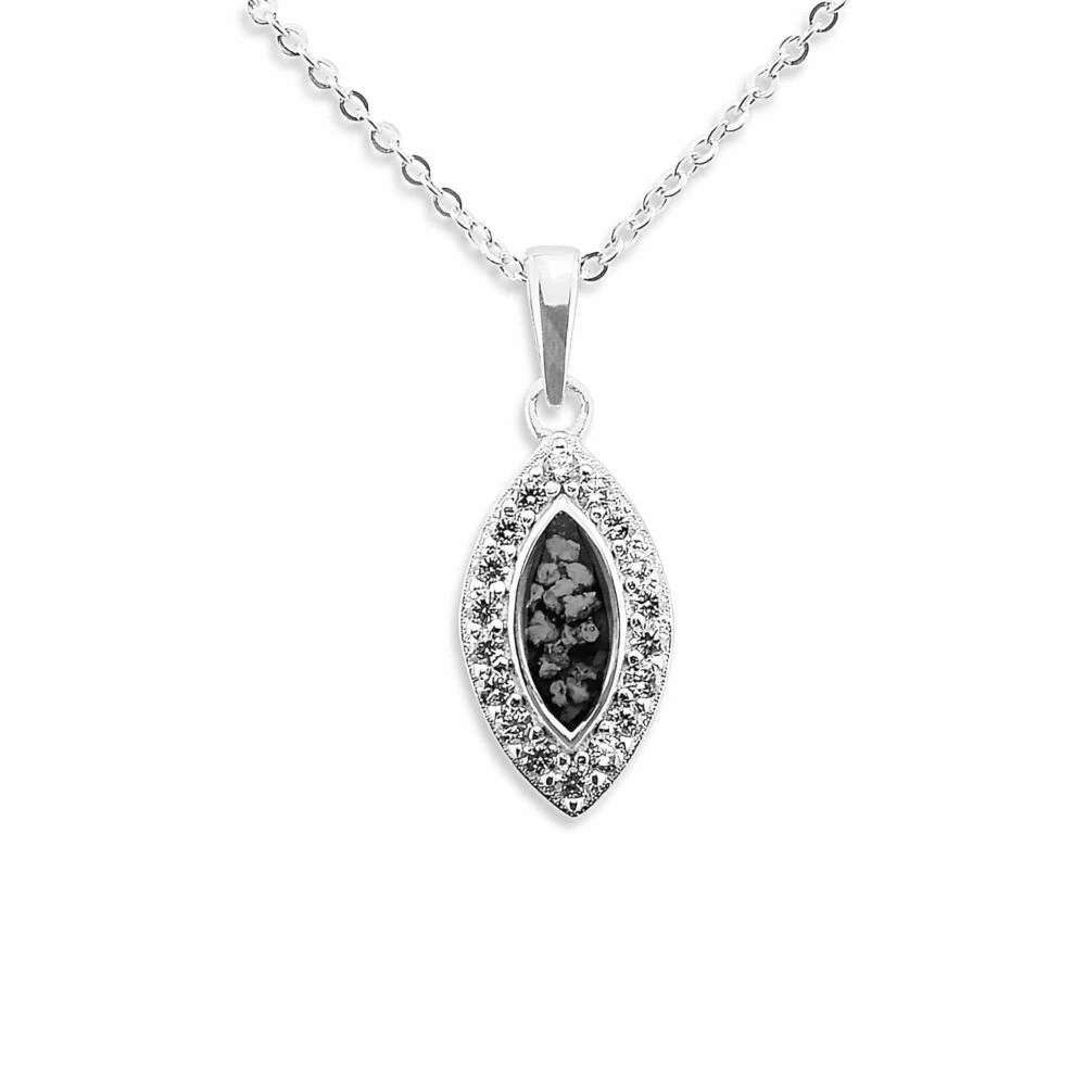 Marquise Memorial Ashes Necklace 4 Marquise Memorial Ashes Necklace - Image 2