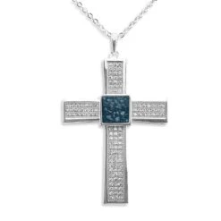 Mens Oversized Cross Memorial Ashes Pendant -Inscripture EW P 110 Blue Ashes Pendant Ashes Jewellery 1000x1000 1