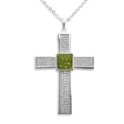 Mens Oversized Cross Memorial Ashes Pendant -Inscripture EW P 110 Green Ashes Pendant Ashes Jewellery 1000x1000 1