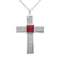 Mens Oversized Cross Memorial Ashes Pendant -Inscripture EW P 110 Red Ashes Pendant Ashes Jewellery 1000x1000 1