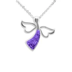 Angel Memorial Ashes Necklace -Inscripture EW P 115 Purple Ashes Necklace Ashes Jewellery 1000x1000 1