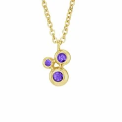 Ladies Rondure Triple Array Memorial Ashes Pendant -Inscripture EW P 138 YG PURPLE Gold Ashes Necklace Ashes Jewellery 1000x1000 1