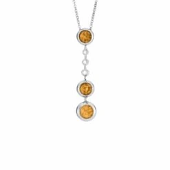 Ladies Rondure Triple Ball Drop Memorial Ashes Necklace -Inscripture EW P 140 SSWG ORANGE Ashes Necklace Ashes Jewellery 1000x1000 1