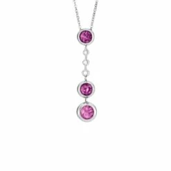 Ladies Rondure Triple Ball Drop Memorial Ashes Necklace -Inscripture EW P 140 SSWG PINK Ashes Necklace Ashes Jewellery 1000x1000 1