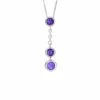 Ladies Rondure Triple Ball Drop Memorial Ashes Necklace -Inscripture EW P 140 SSWG PURPLE Ashes Necklace Ashes Jewellery 1000x1000 1