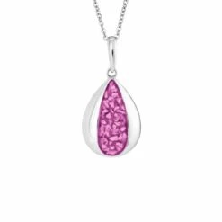 Rondure Teardrop Memorial Ashes Necklace -Inscripture EW P 141 SSWG PINK Gold Ashes Necklace Ashes Jewellery 1000x1000 1