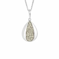 Rondure Teardrop Memorial Ashes Necklace -Inscripture EW P 141 SSWG TRANSPARENT Gold Ashes Necklace Ashes Jewellery 1000x1000 1