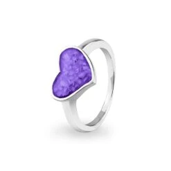 Oversized Heart Memorial Ashes Ring -Inscripture EW R 327 Purple Ashes Ring Ashes Jewellery 1000x1000 1