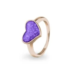 Oversized Heart Memorial Ashes Ring -Inscripture EW R 327 Purple Rose Gold Ashes Ring Ashes Jewellery 1000x1000 1